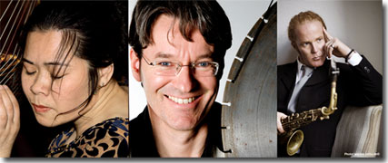 Xu Fengxia, Michael Kiedaisch, Hayden Chisholm (Bilder: Roger Humbert, Ramesh, www.petla.de)